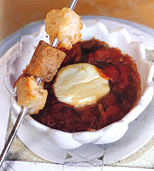 Baked Goat Cheese and Tomato Fondue