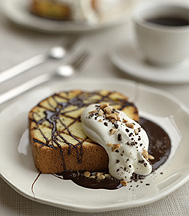 Grilled Pound Cake with Coffee Ganache
