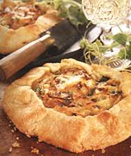 Cheese, squash and onion galette