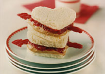 Peanut Butter and Jelly Heart Sandwiches