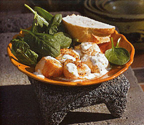 Seared Scallops with Lime Jalapeno Aioli