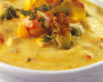 Curry Corn Chowder with Roasted Poblanos