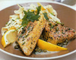 Tempeh Triangles with Piccata Sauce