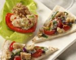 Baked Pitas with Walnuts and Cherry Tomatoes