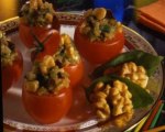 Roasted Eggplant and Walnut Tomato Cups