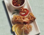 Walnut-Crusted Salmon Bites with Apricot Ginger Dipping Sauce