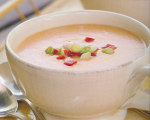 Roasted Red Pepper, Leek, and Potato Cream Soup