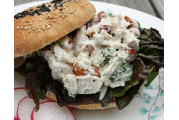 Chicken salad with green onions and toasted almonds