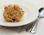 Apple oatmeal crisp with Irish whiskey cream