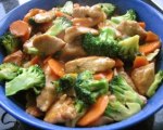 Chinese chicken with broccoli and carrots