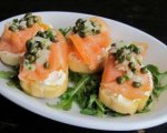 Smoked salmon on sourdough with caper-dill relish