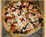 Pizza With Goat Cheese Sun Dried Tomatoes and Shrimp