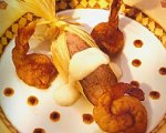 Stephan Pyles' Annatto Shrimp Blue Corn Tamales