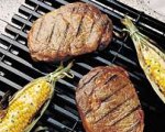 Grilled Steaks with Corn and Lemon-Chive Corn