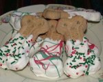 White Chocolate Dipped Dog Biscuits