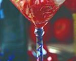 Shrimp and tomato tequila cocktail