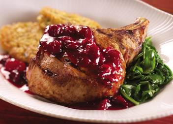 Watermelon and Cranberry Glazed Pork Chops