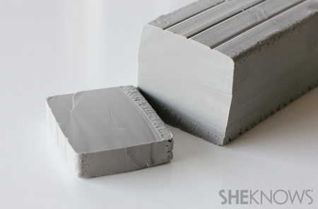Slice off pieces of clay