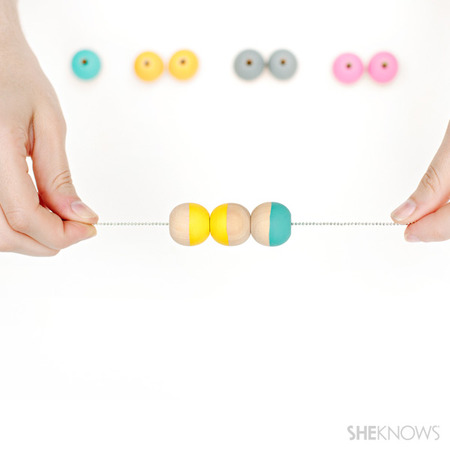 Each set of painted wood beads should follow the same pattern