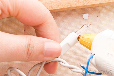 Avoid getting glue on the bulb