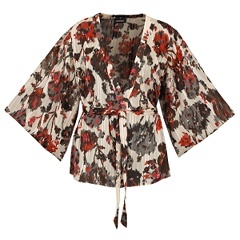 Avenue Ikat Wrap Blouse Womens Plus Size