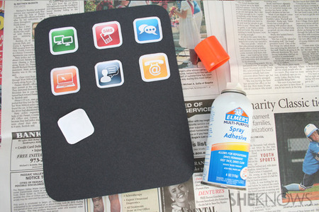 Glue the icons