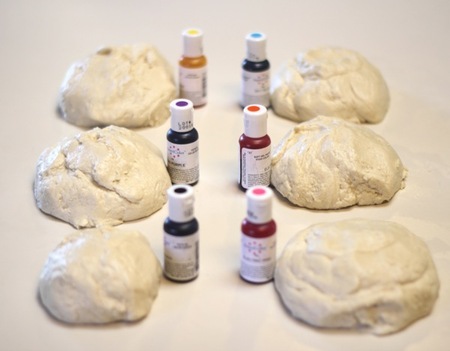 Separate the dough, and add color