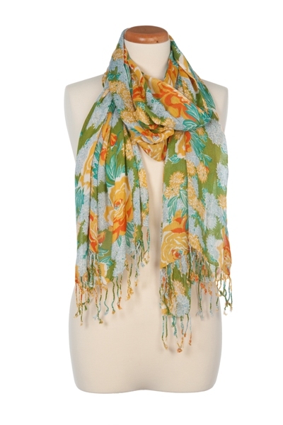 Printed Mandarin Floral Scarf