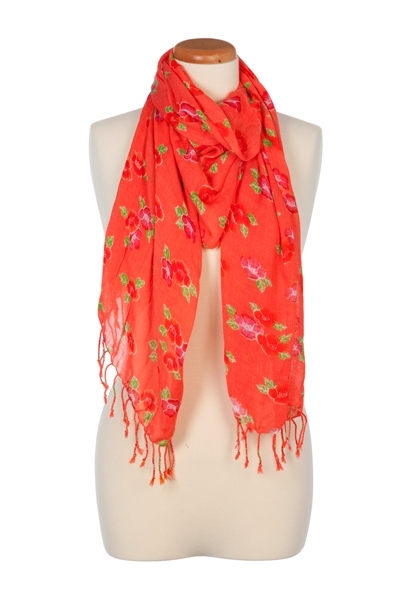 Pansy Print Scarf