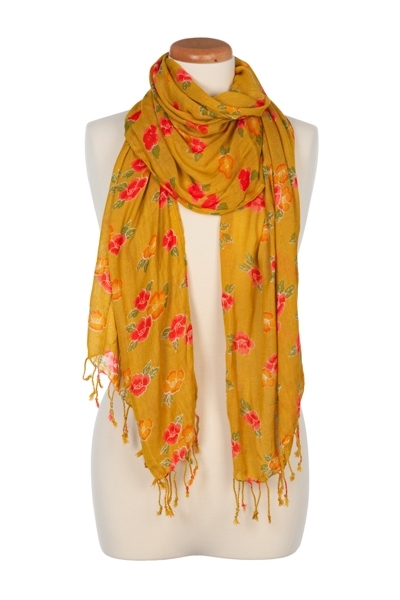 Pansy Print Scarf