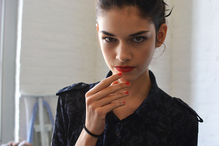 Jason Wu model wears Monsooner or Later by OPI for NYFW.