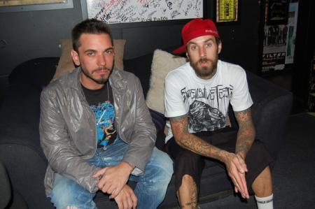 Adam Goldstein (DJ AM) with drummer Travis Barker