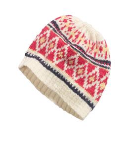 Fair Isle hat in pink and cream