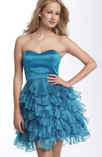Aidan Mattox Niteline Ruffle Skirt Dress