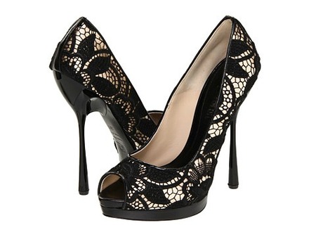 Lacy Peep-Toe Heel