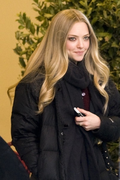 Amanda Seyfried in a traditional coat