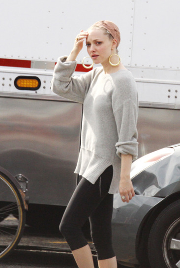 Amanda Seyfried on the set of "Lovelace" in LA