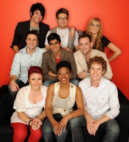The top 9 contestants on American Idol