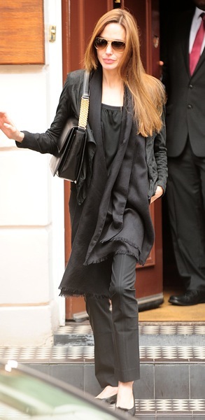 Angelina Jolie in all black