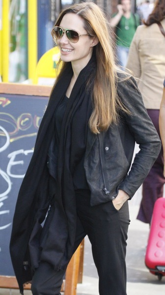 Angelina Jolie in a scarf
