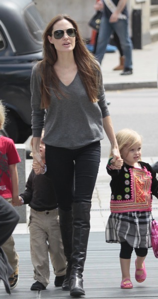 Angelina Jolie in over-the-knee boots