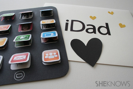 Finished Father's Day card and envelope