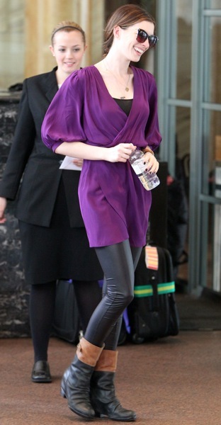 Anne Hathaway in boots