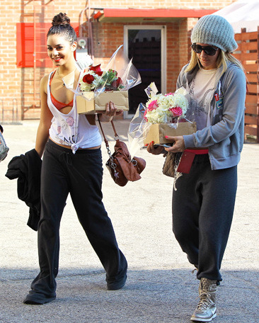 Vanessa Hudgens and Ashley Tisdale leave a dance class