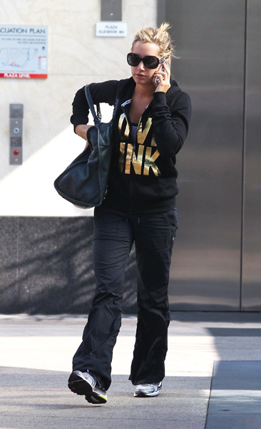 Ashley Tisdale heads to the gym