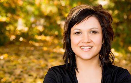 layered cut with bangs. This choppy, layered cut