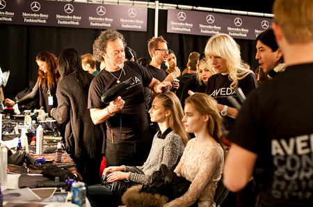 Models backstage at Richard Chai