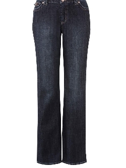 Avenue Petite Stitched Flap Pocket Bootcut Jeans