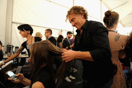 Carlos Miele backstage NYFW spring 2013