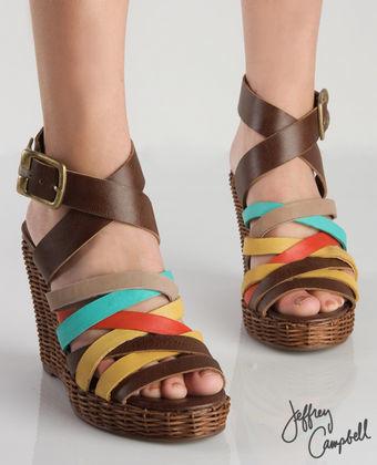 Band Brown Combo Fiesta Woven Wedge